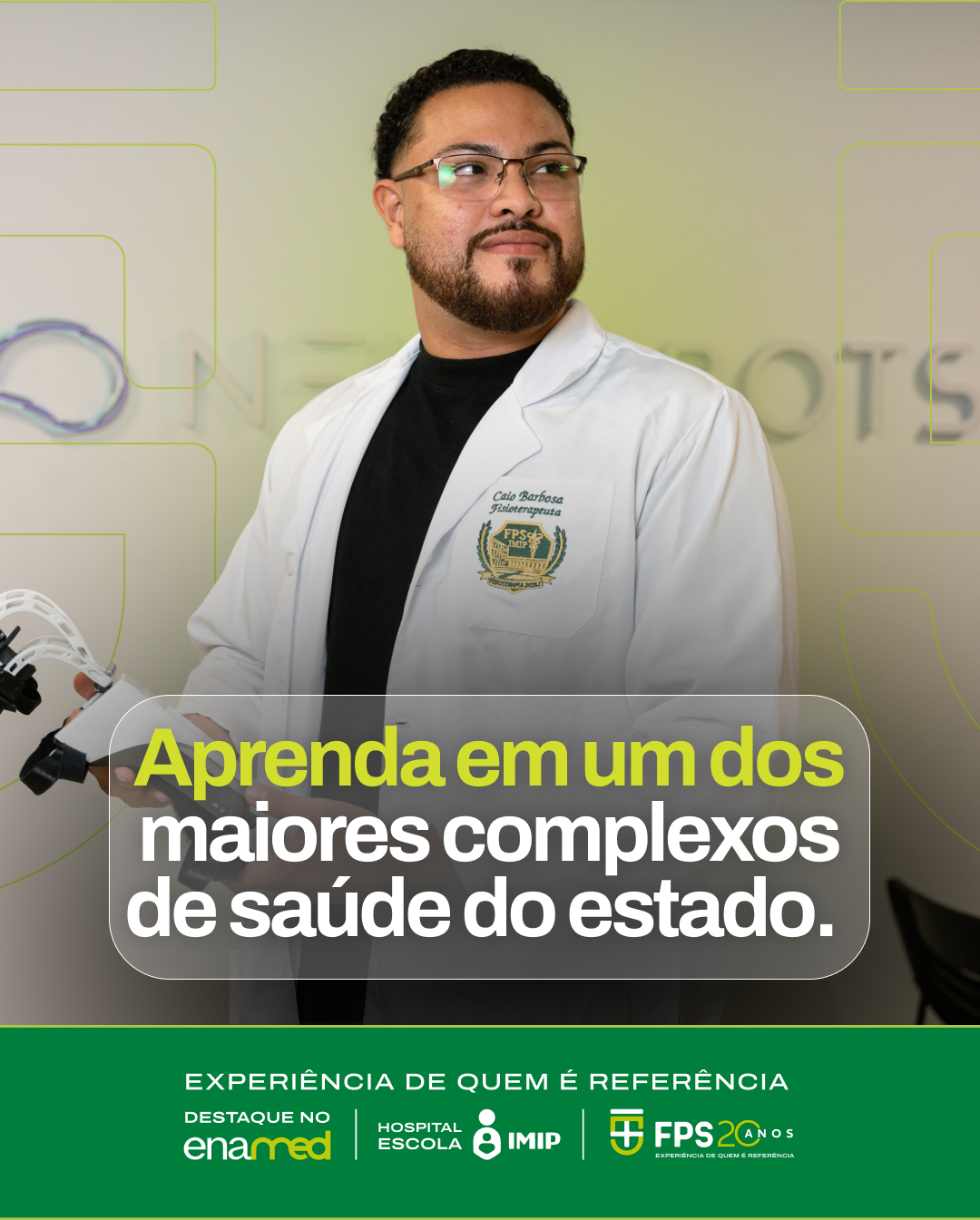 Estudante da FPS em laboratório